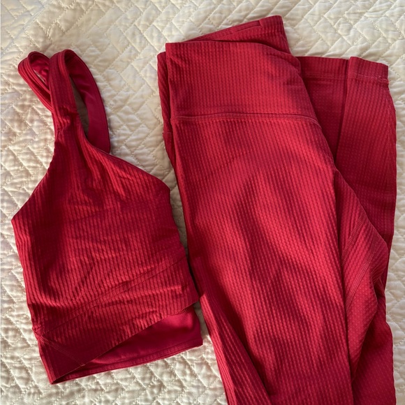 lululemon athletica Other - Coral Textured Activewear Set